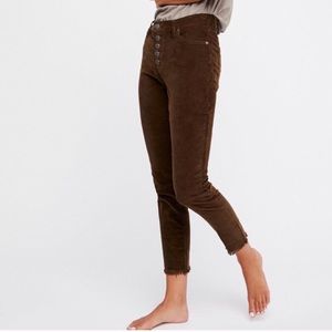 Free People corduroy button front pants